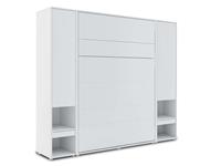 Mobistoxx Opklapbed CONCEPTION PRO 140x200 cm mat wit (verticaal) met kasten zonder matras