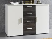 Mobistoxx Commode VERO 2 deuren en 4 lades wit/carbon