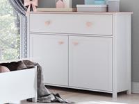 Mobistoxx Dressoir LUCIA 2 deuren 1 lade wit/roze