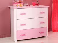 Mobistoxx Commode ROBINSON 3 lades wit/roze