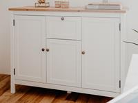 Mobistoxx Commode BERGAMOTE 3 deuren 1 lade wit/artisan eik