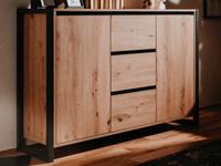Mobistoxx Commode DENZEL 2 deuren 3 lades eik artisanaal/antraciet