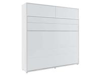 Mobistoxx Opklapbed CONCEPTION PRO 160x200 cm wit mat (horizontaal) met opzetkast
