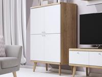 Mobistoxx Commode PROMI 4 deuren eik riviera/wit