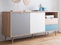 Mobistoxx Dressoir CURACAO 2 deuren 2 lades sonoma eik/tricolore