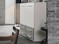 Mobistoxx Commode SIEG 2 deuren 4 lades alpine wit/steengrijs