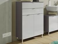 Mobistoxx Commode MANAU 2 deuren en 2 lades grafiet/wit