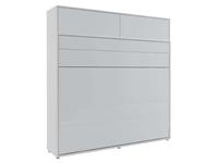 Mobistoxx Opklapbed CONCEPTION PRO 160x200 cm grijs mat (horizontaal) met opzetkast