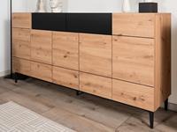 Mobistoxx Commode NOLLY 5 deuren 2 lades zwart/artisan eik