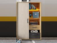 Mobistoxx Hoge commode BIC 1 deur 2 lades artisan eik/zijde grijs