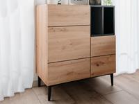 Mobistoxx Commode NOLLY 2 deuren 2 vakken zwart/artisan eik