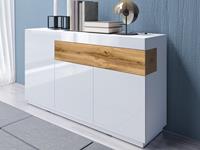 Mobistoxx Dressoir SILAC 3 deuren 1 lade wit/wotan eik