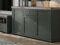 Mobistoxx Commode EVOCO 3 deuren en 1 lade ribbec eik/groen