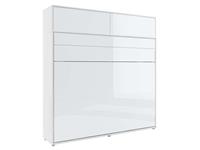 Mobistoxx Opklapbed CONCEPTION PRO 160x200 cm wit/glanzend wit (horizontaal) met opzetkast