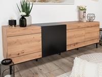 Mobistoxx Dressoir NOLLY 4 deuren zwart/artisan eik