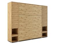 Mobistoxx Opklapbed CONCEPTION PRO 160x200 cm artisan eik (verticaal) met kasten en matras