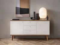 Mobistoxx Dressoir PROMI 2 deuren 3 lades eik riviera/wit