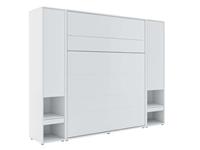 Mobistoxx Opklapbed CONCEPTION PRO 160x200 cm mat wit (verticaal) met kasten en matras