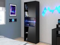 Mobistoxx Bibliotheek GAMER 2 deuren zwart met led