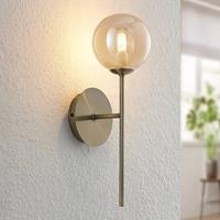 Lucande Wynona wandlamp, 1-lamps, oudmessing