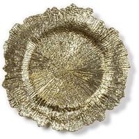 Kaarsenbord/plateau goud asymmetrisch 33 cm rond -