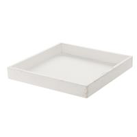 Houten kaarsenbord/plateau vierkant white wash 30 x 30 cm -