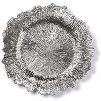 Kaarsenbord/plateau zilver asymmetrisch 33 cm rond -