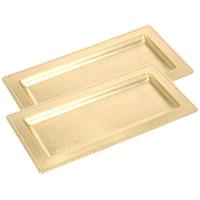 Bellatio 3x stuks kaarsenborden/plateaus goud 36 cm rechthoekig -