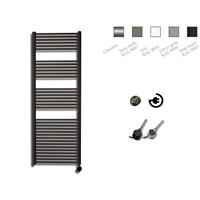 Sanicare electrische design radiator 172 x 60 cm Mat zwart met thermostaat chroom HRAEC601720/A