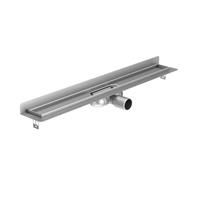 Aco ShowerDrain C douchegoot muurflens zonder rooster 88.5cm inbouwdiepte 6.5cm met zijuitloop RVS 2131414
