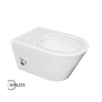 Wiesbaden Wandcloset Luxe Rimless 53 cm Inclusief Ingebouwde Bidet Mat Wit