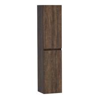 Saniclass Solution Badkamerkast - 160x35x35cm - 2 greeploze links- rechtsdraaiende deur - MFC - burned bark 7839