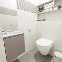 MONDIAZ OLAN Toiletmeubel 40x30x40cm met 0 kraangaten 1 lades smoke mat Wastafel Lex rechts Solid Surface Wit FK75342496