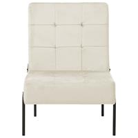 vidaXL Relaxstoel 65x79x87 cm fluweel crèmewit