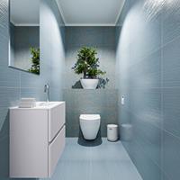 MONDIAZ ADA Toiletmeubel 60x30x50cm met 1 kraangaten 2 lades cale mat Wastafel Lex midden Solid Surface Wit FK75341946