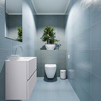 MONDIAZ ADA Toiletmeubel 60x30x50cm met 0 kraangaten 2 lades cale mat Wastafel Lex rechts Solid Surface Wit FK75341951