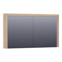 Saniclass Natural Wood spiegelkast 120x15x70cm Smoked Oak Massief Eiken 70511SOG