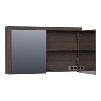 Saniclass Natural Wood spiegelkast 120x15x70cm Black Oak Massief Eiken 70511BOG