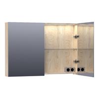 Saniclass Dual spiegelkast 99x70x15cm verlichting geintegreerd rechthoek 2 draaideuren Sahara MFC 7189