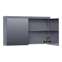 Saniclass Natural Wood spiegelkast 120x15x70cm Purple Oak Massief Eiken 70511POG