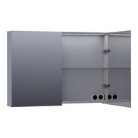Saniclass Dual spiegelkast 99x70x15cm verlichting geintegreerd rechthoek 2 draaideuren Mat Grijs MDF 7177