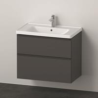 Duravit D-Neo meubelset m. wastafelonderbouwkast m. 2 laden m. softclose 80x20x48cm incl. wastafel grafiet mat DE012104949