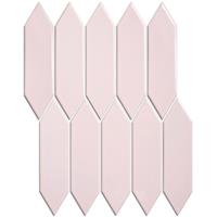 The Mosaic Factory Paris Picket mozaïektegel 4.8x19.5x.6.5cm wandtegel voor binnen en buiten Glans Roze PAPIC72
