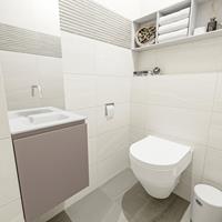 MONDIAZ OLAN Toiletmeubel 40x30x40cm met 0 kraangaten 1 lades smoke mat Wastafel Lex midden Solid Surface Wit FK75342492