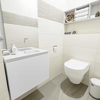 MONDIAZ OLAN Toiletmeubel 60x30x40cm met 0 kraangaten 1 lades talc mat Wastafel Lex rechts Solid Surface Wit FK75342415