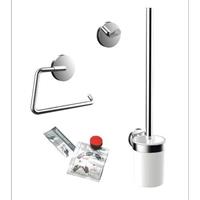 round WC-Set mit Papierhalter, Bürstengarnitur und Klebe-Set, 4398, Farbe: Chrom - 439800100 - Emco