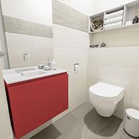 MONDIAZ OLAN Toiletmeubel 60x30x40cm met 0 kraangaten 1 lades fire mat Wastafel Lex links Solid Surface Wit FK75342587