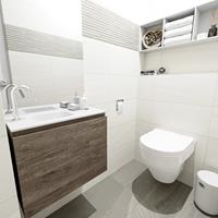 MONDIAZ OLAN Toiletmeubel 60x30x40cm met 1 kraangaten 1 lades dark brown mat Wastafel Lex links Solid Surface Wit FK75342702