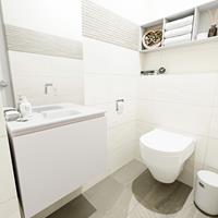 MONDIAZ OLAN Toiletmeubel 60x30x40cm met 0 kraangaten 1 lades linen mat Wastafel Lex midden Solid Surface Wit FK75342614