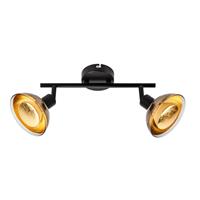 Lindby Erin LED plafondspot zwart/goud 2-lamps